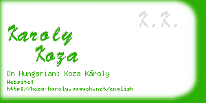 karoly koza business card